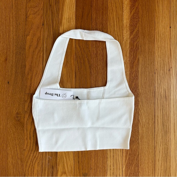 NWT The Drop Greta Fitted Square-Neck Halter - White - S - Picture 3 of 3